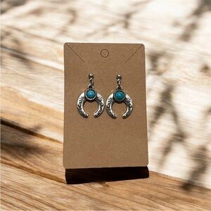 Horseshoe Earrings Western Style Silver Toned Handmade Artisan Jewelry